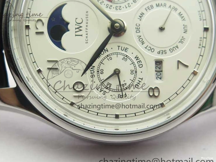 MIROTIME 0314 Portugieser Perpetual Calendar IW503301 V9F 1:1 Best Edition Silver Dial on Black Leather Strap A EyeCatching 7116